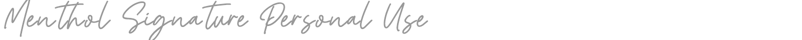 Menthol Signature font preview